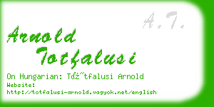 arnold totfalusi business card